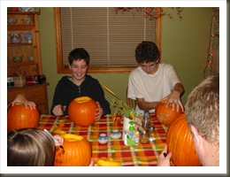 Sam and Ben carving