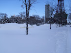 札幌大通公園，可惜風雪關係甚麼也看不到了
