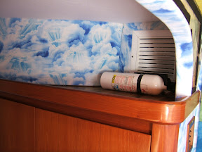 top of cabinet in boys' berth