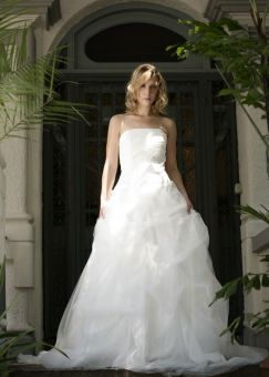 white bridal gown