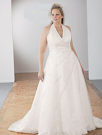 plus size halter wedding dress gown