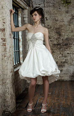 short bubble wedding dresses
