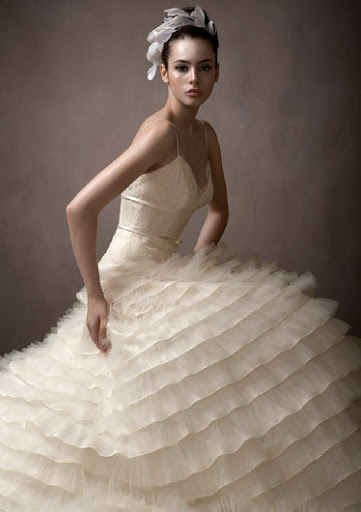 Lazaro ; Elegant Bridal Gown Tulle Tiers