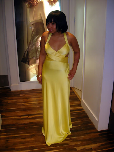 silky prom dress casual yellow gown