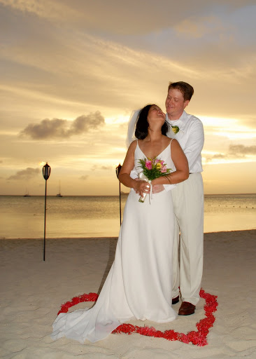 Bride + Groom ; Beach Wedding Gown