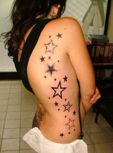 tattoo of stars. fairy tattoos and stars.