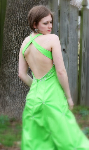 another sexy back prom dress/gown in light green