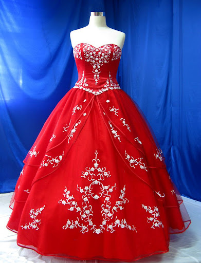 Red Bridal Gown Fashionable Wedding Dress