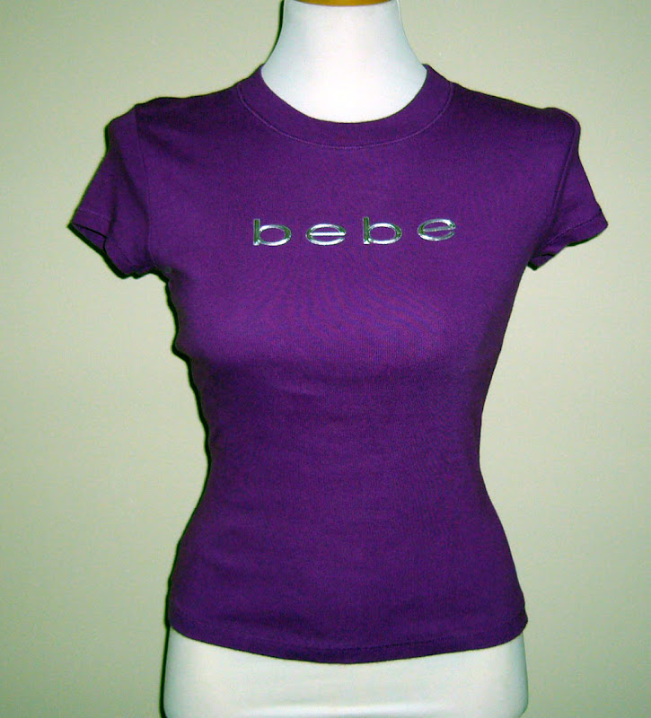 Logo bebe top, size small, purple.