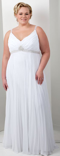 #KJ3013 Plus Size Wedding Gown V Neck
