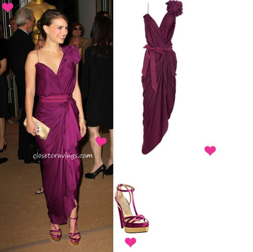 Natalie Portman - Lanvin Dress + McCartney Platform Sandal