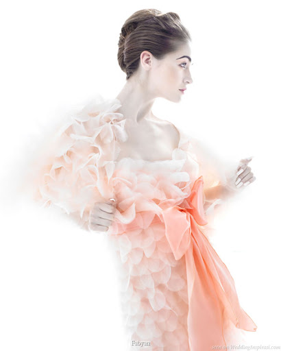 amazing-peach-wedding-dress-2011-fabyan-collection-fresh-orange-bow