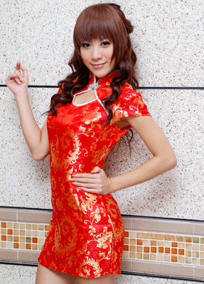 Cheong-sam Dress for Christmas Vivid Passion Chinese