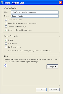 Mozilla Prism - v0.9 install dialog