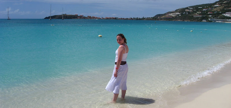 Anna enjoying the beach in St. Maarten