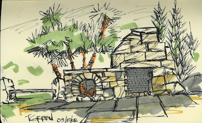 rendering for outdoor fireplace