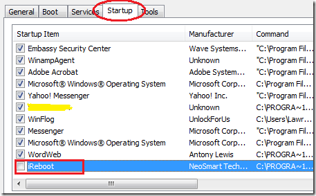 Remove Startup Items In Windows Vista