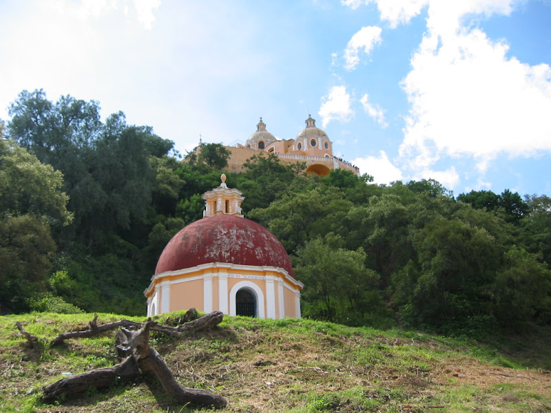 Cathedral on the top of the Pyramid in Cholula