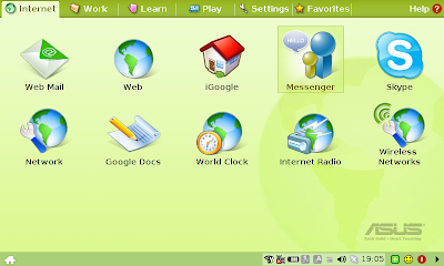 Interface do Xandros Pré-instalado