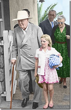 Sir Winston Churchill and grandaughter Arabella Spencer-Churchill picture
