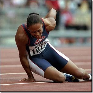 marion jones falling