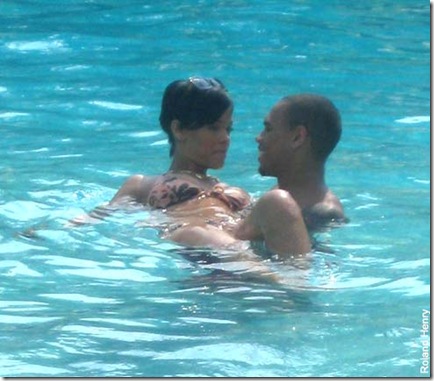 Chris Brown and Rihanna romp in the pool