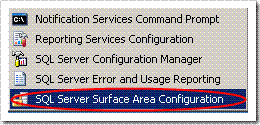 SQL Server Survace Area Configuration Tool
