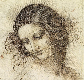 Leonardo da Vinci, head of a woman