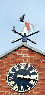 Pigeon sitting on windvane