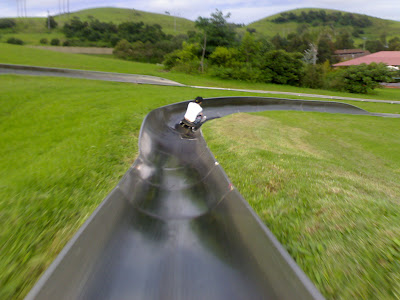 Down the toboggan track