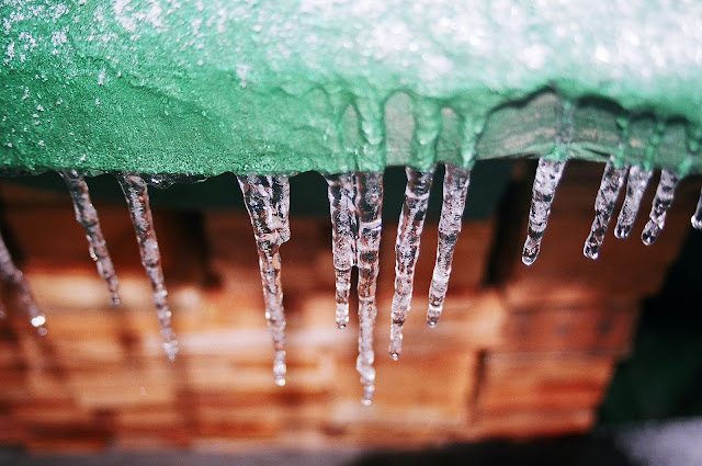 Ice on a tarp