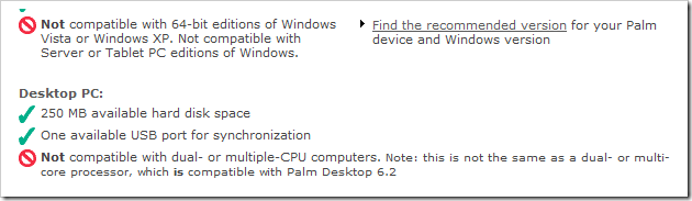 Palm software disclaimer 1