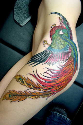 Phoenix free tattoo design for girls 1.