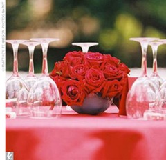 red roses centerpiece