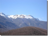 Mountains still covered with snow
