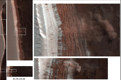 美飞行器拍摄到火星北极附近区域山崩照片(图)