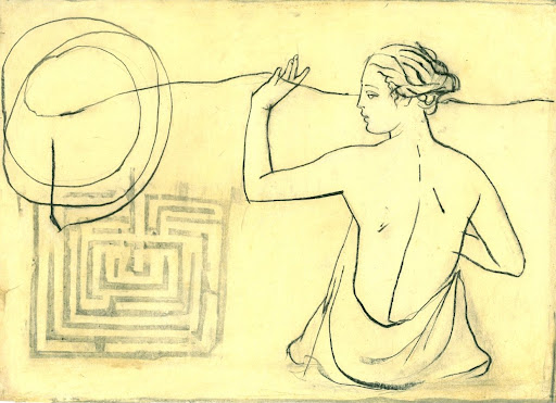 Arianna e il labirinto - Disegno di Andrea Mattiussi