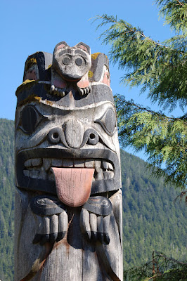 Mother and baby bear totem pole. Cape Fox, Ketchikan AK. 