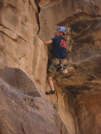 Brian moving past the roof at Student Wall