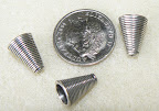 Sterling Silver grooved cone bead