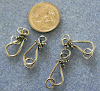 Sterling Silver "S" hook with ring - Bali style