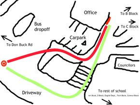 Map of front of school