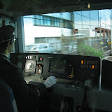 A driver on a Yamanote line train