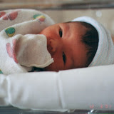 Kai 3 days old, in the bassinet at the hospital