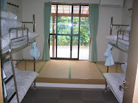 A room in the Miyanoura Portside Youth Hostel in Kagoshima, Japan