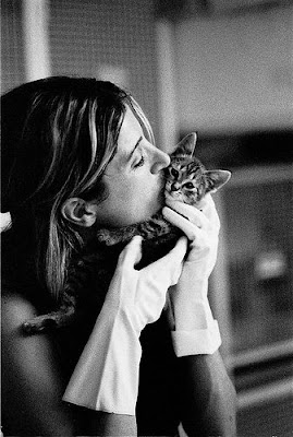 Person kissing cat