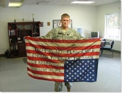 Não há nenhuma bandeira grande o bastante para cobrir a vergonha de matar pessoas inocentes