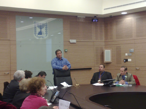 Participants meet with MK Avshalom Vilan at the Knesset
