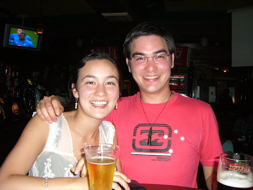 Jon and Nat at Finnegans, Bangsar Baru