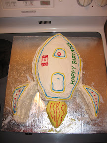 The Birthday Rocket ship birthday cake